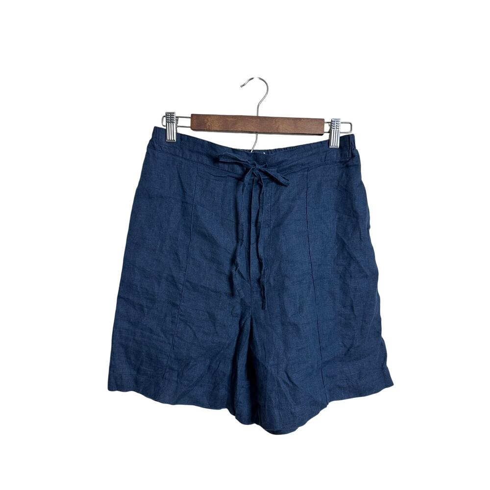 Sleeper Unisex Linen Shorts in Navy Pleated Drawstrings Bermuda size 1/Small
